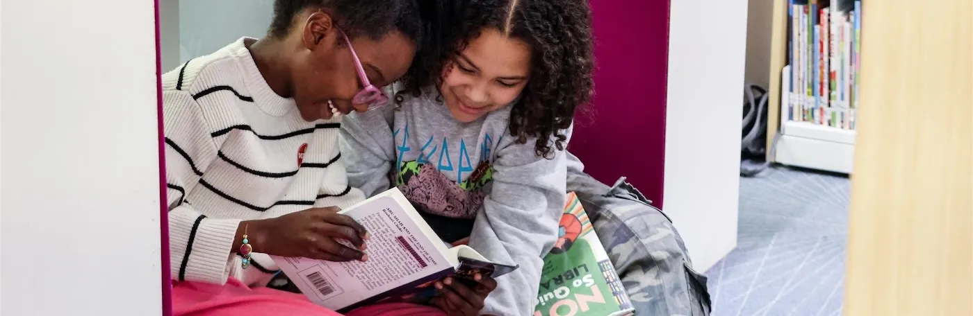 students reading