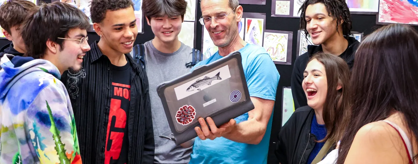 teacher with students