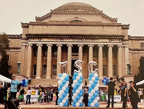 Columbia University Low Library with TSC Celebratory balloons